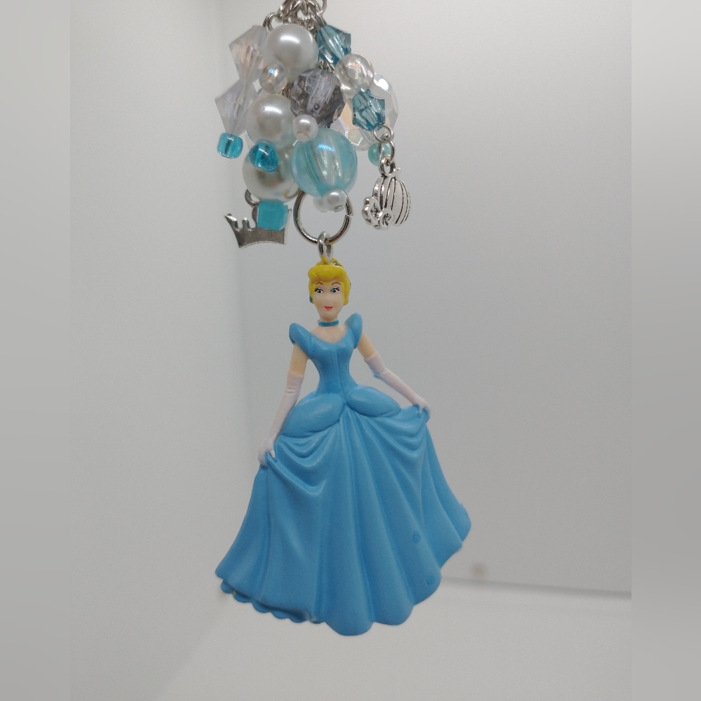 Cinderella Disney Purse Charm Backpack Keychain Handmade Animated OOAK Silver